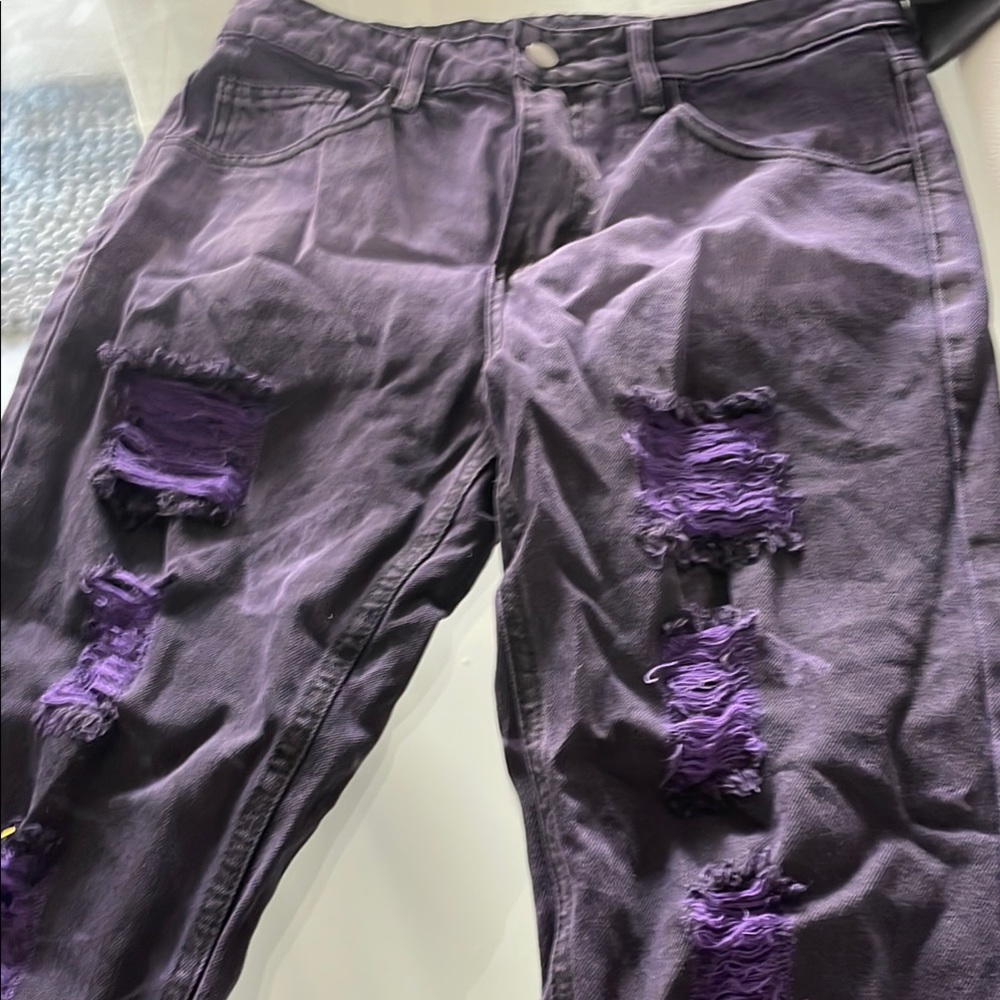 Purple Distressed Jeans